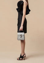 Trunkino Small Croco Silver Grey