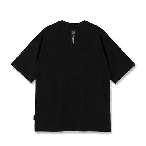 Snapback Hipdog Applique T-Shirt Black