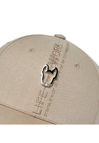 Logo Accent Cotton Baseball Cap Beige