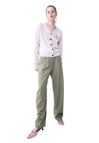 Raccoon Blended Cardigan V Neck Ivory Pink