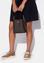 Mollie Bucket Bag 22 In Signature Canvas Brown Black