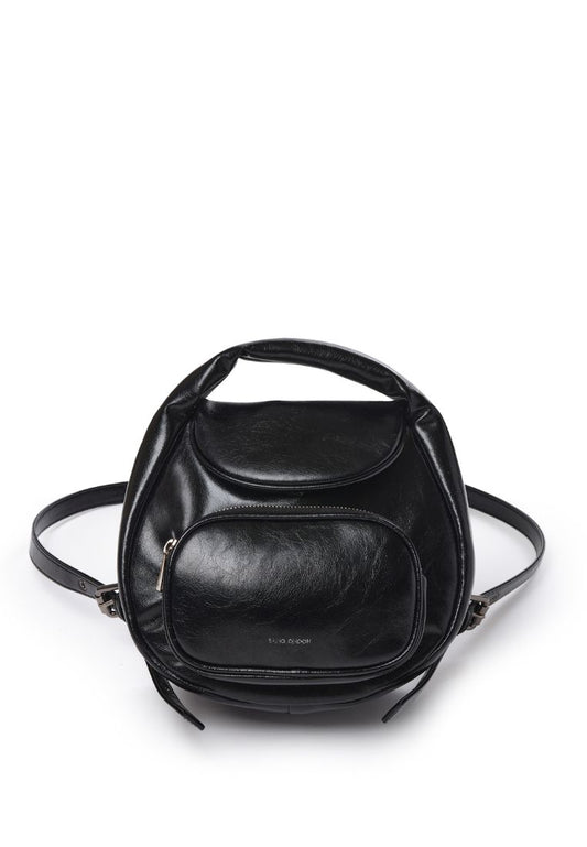Flap Mug Backpack S Crinkle Black