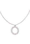 Full Circle Mini Pendant Necklace Clear Silver