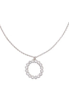Full Circle Mini Pendant Necklace Clear Silver