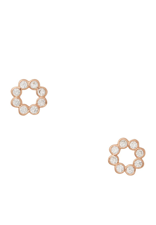 Full Circle Studs Clear Rose Gold