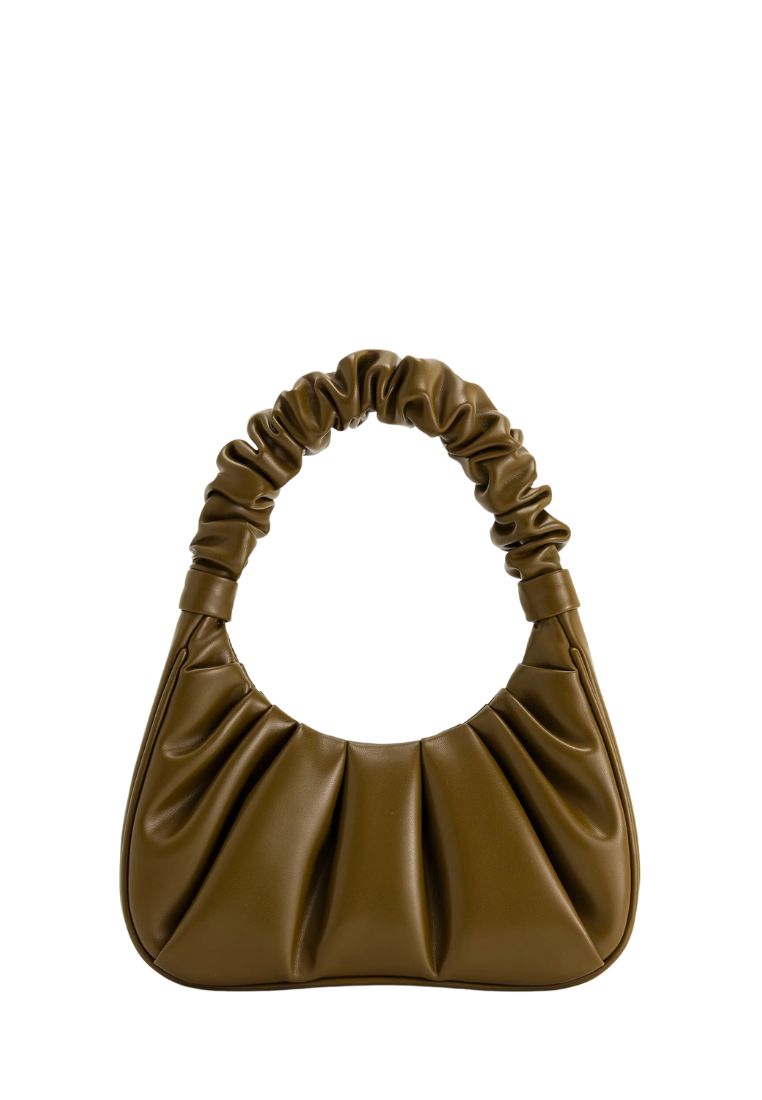 Gabbi Ruched Hobo Handbag - Dark Olive