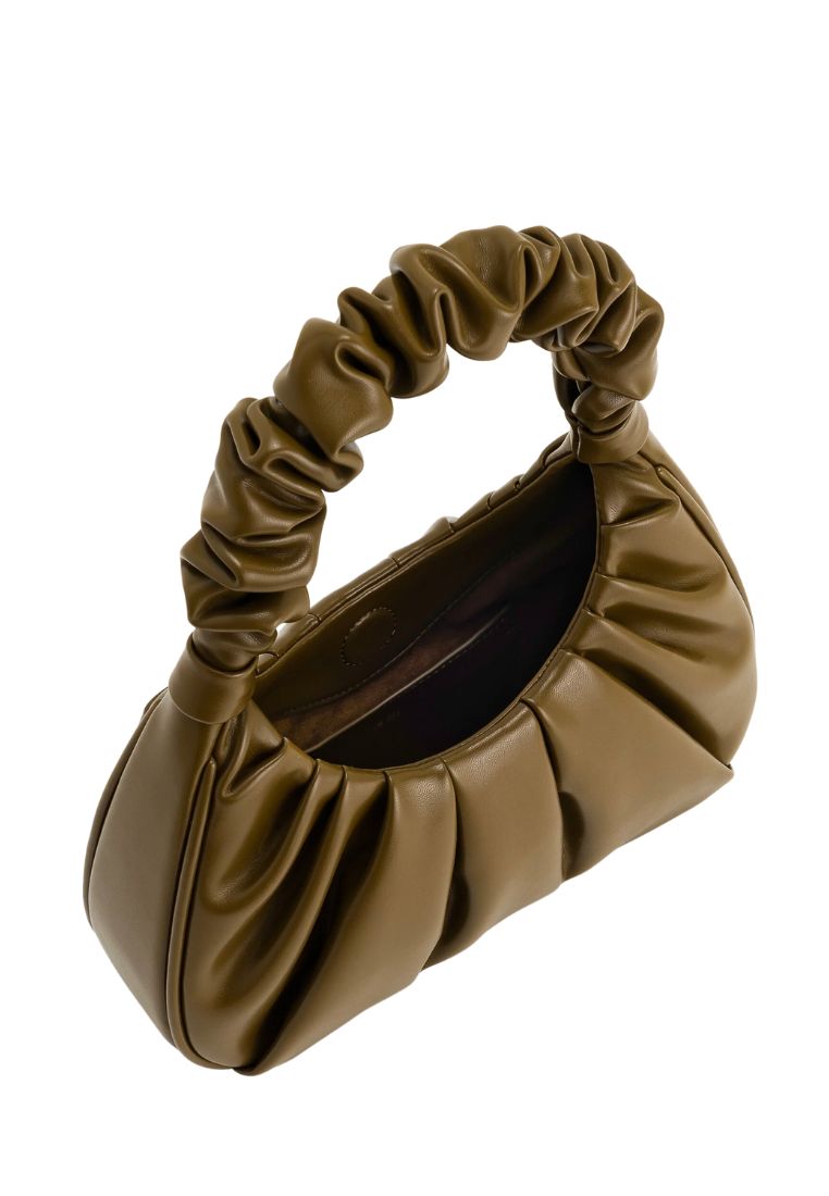 Gabbi Ruched Hobo Handbag - Dark Olive