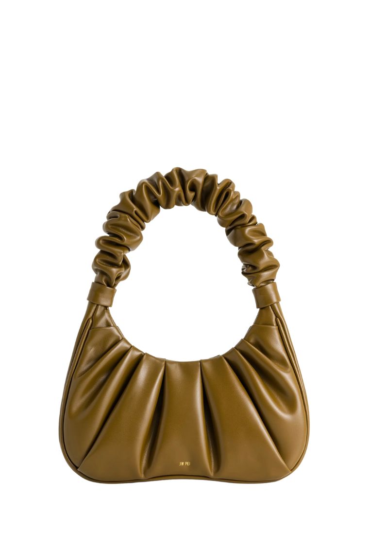 Gabbi Ruched Hobo Handbag - Dark Olive