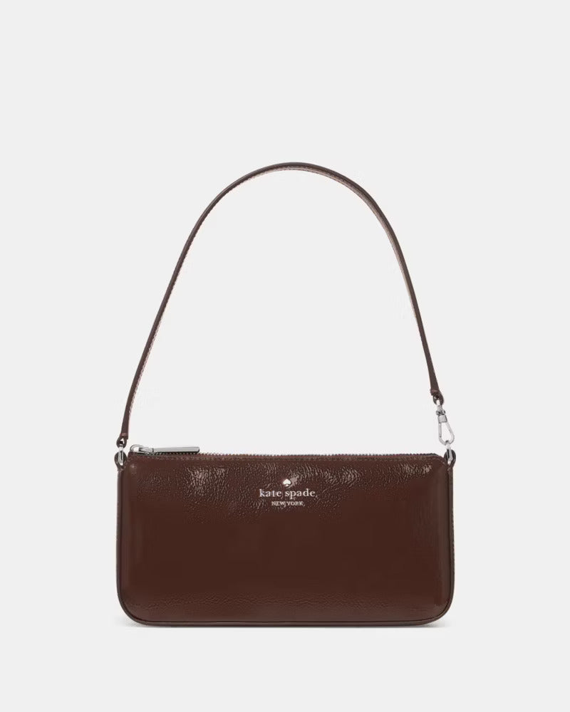 Gemini Shiny Leather Mini Bag Hot Fudge