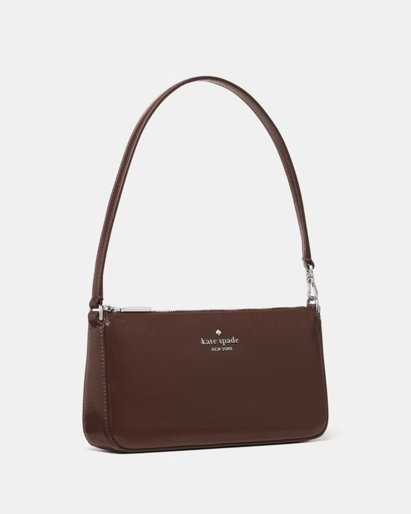 Gemini Shiny Leather Mini Bag Hot Fudge