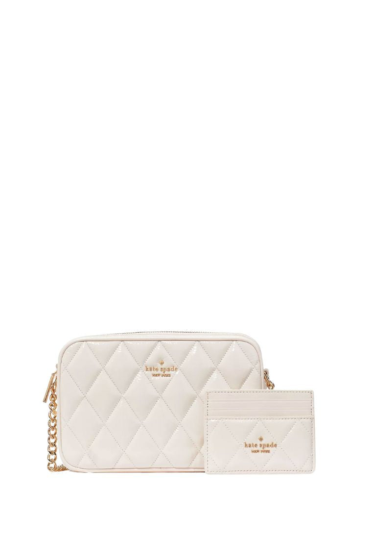 Glimmer Quilted Patent Leather Boxed Crossbody Set Parchment