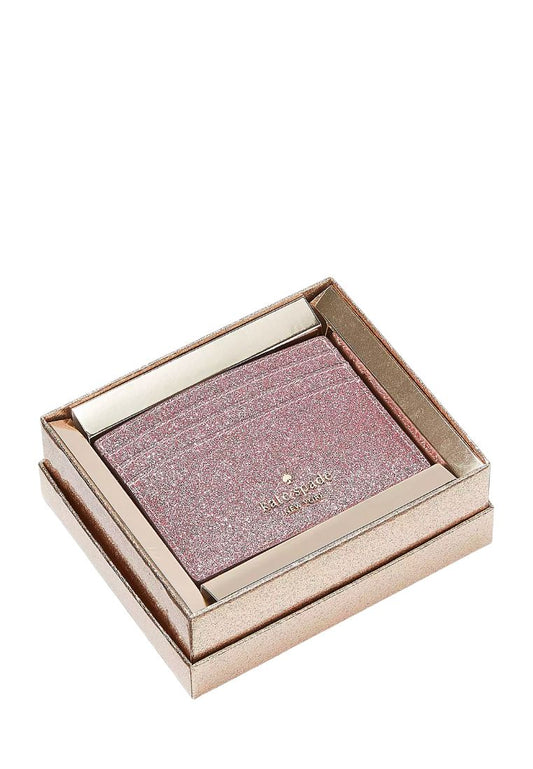 Glimmer Small Slim Card Holder Mitten Pink