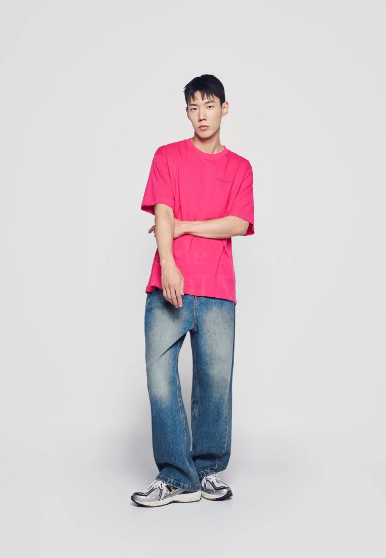 Hand Sketch Bear Short Sleeve T-Shirt Pink