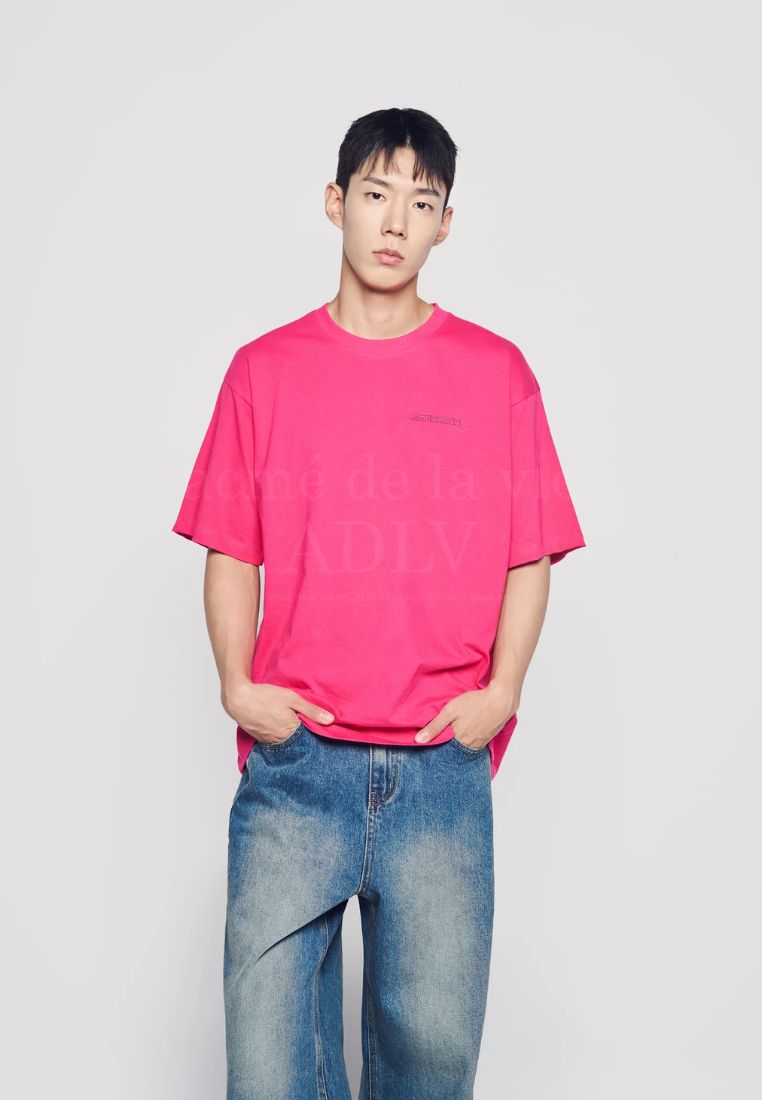 Hand Sketch Bear Short Sleeve T-Shirt Pink