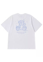 Hand Sketch Bear Short Sleeve T-Shirt White