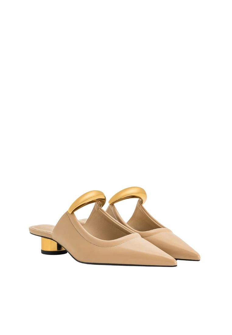 Helena Pierced Mules - Khaki