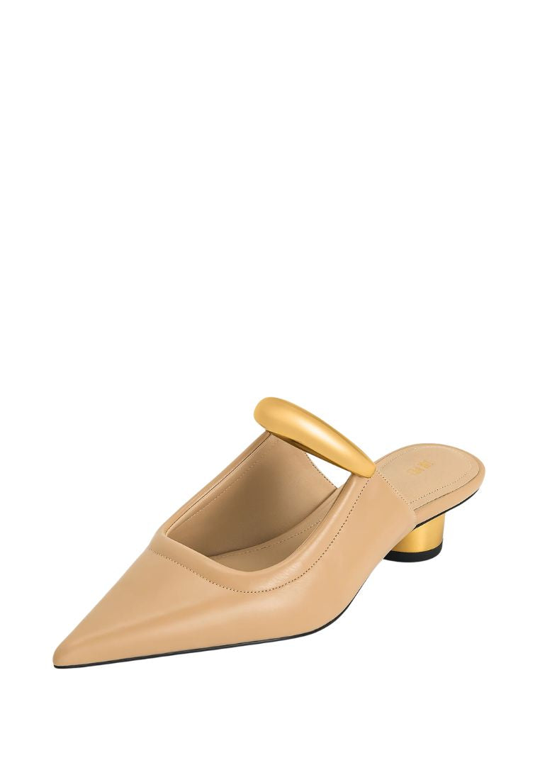 Helena Pierced Mules - Khaki