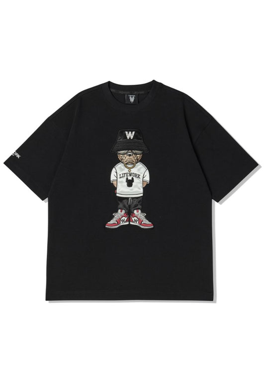 Hipdog Applique T-Shirt Black