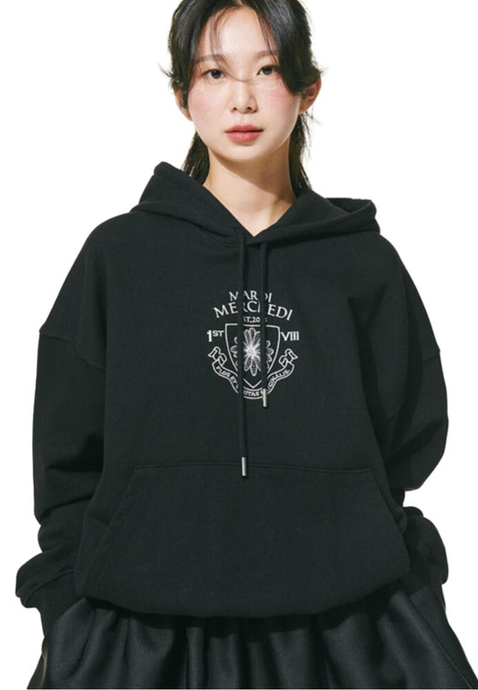 Hoody Alumni Small Emblem Needlework Black Ivory