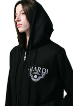 Hoody Zip Up Alumni Classique Black White