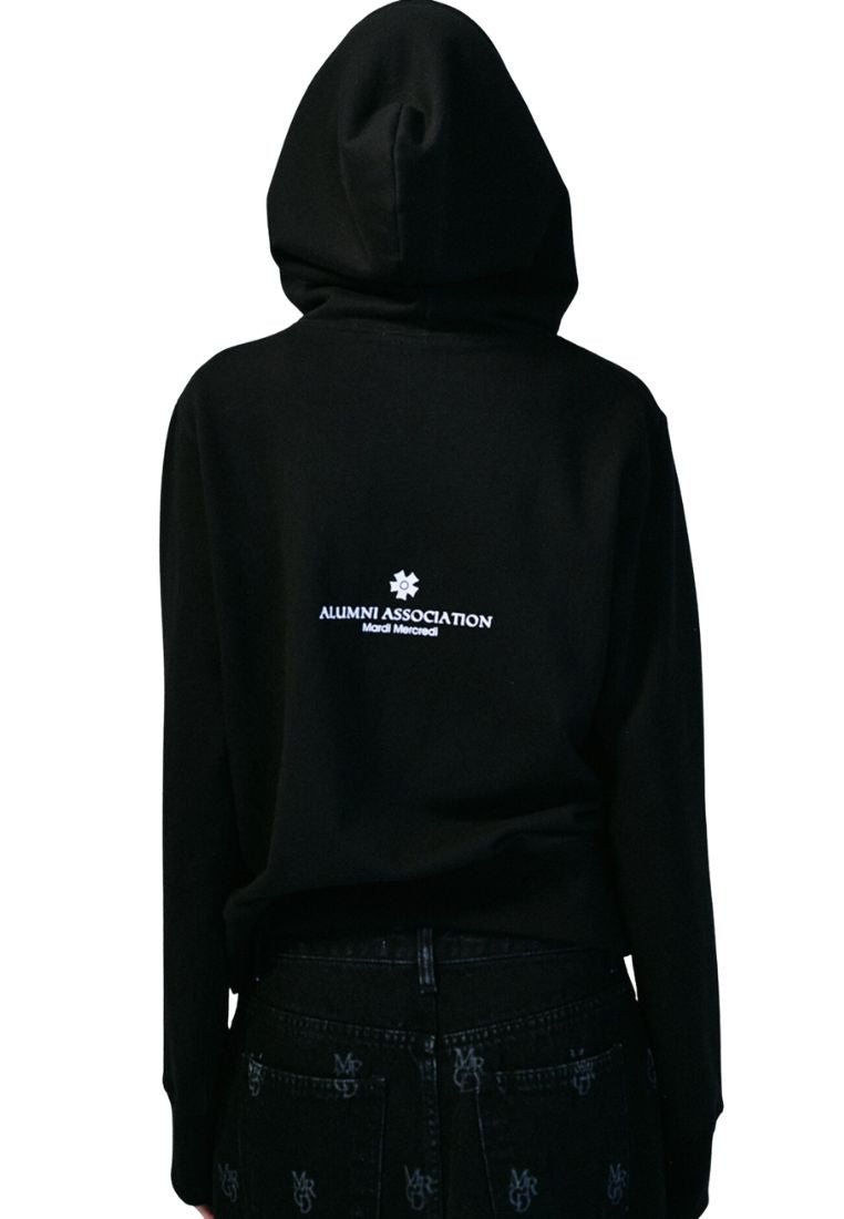 Hoody Zip Up Alumni Classique Black White