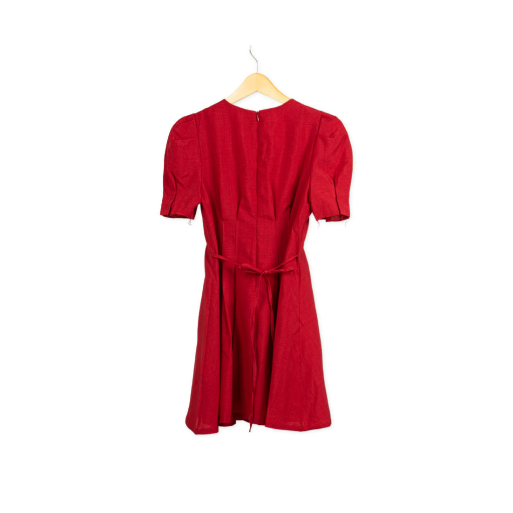 Puff Sleeve Dress Red