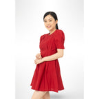 Puff Sleeve Dress Red