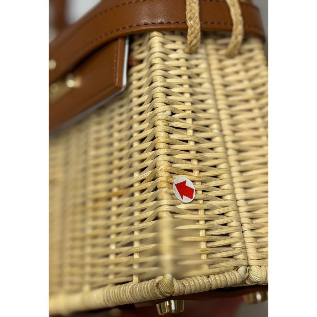 [DEFECT 468] Elise Natural Rattan Weaving handbag - Brown Rattan