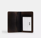 Id Card Wallet In Loved Leather Black Brown