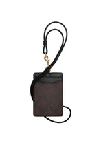 Id Lanyard in Signature Canvas Gold Brown Black