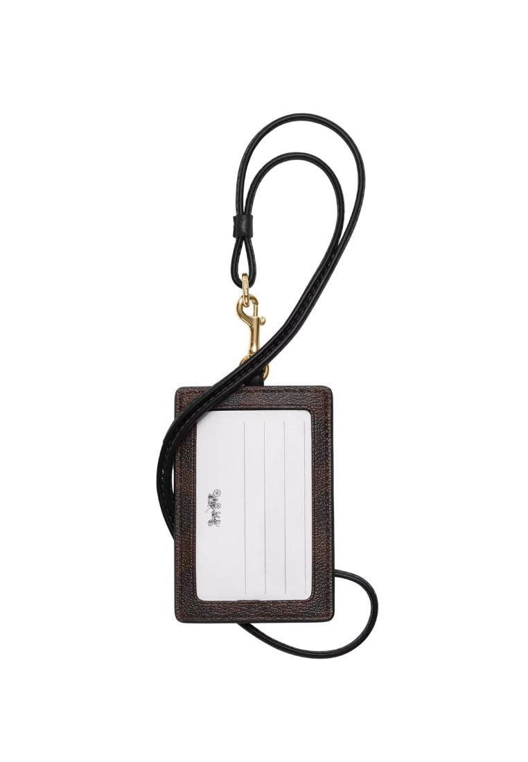 Id Lanyard in Signature Canvas Gold Brown Black