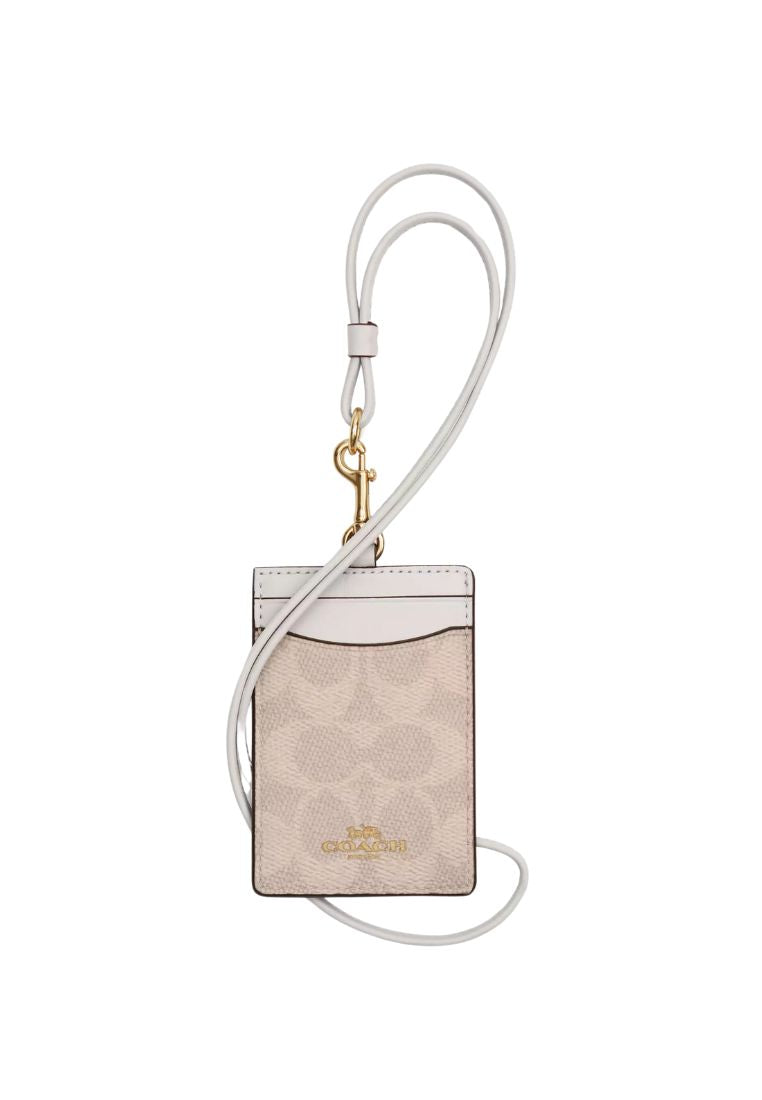 Id Lanyard in Signature Canvas Gold Sand Chalk