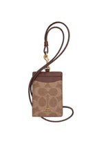 Id Lanyard in Signature Canvas Gold Tan Brown