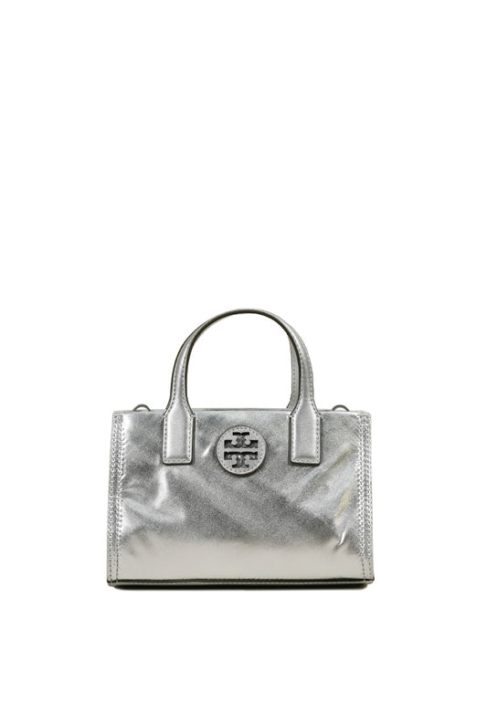 Ella Nylon Metallic Mini Tote Silver