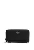 Long Zip Around Wallet Silver Black