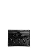 Slim Id Card Case In Signature Leather Black
