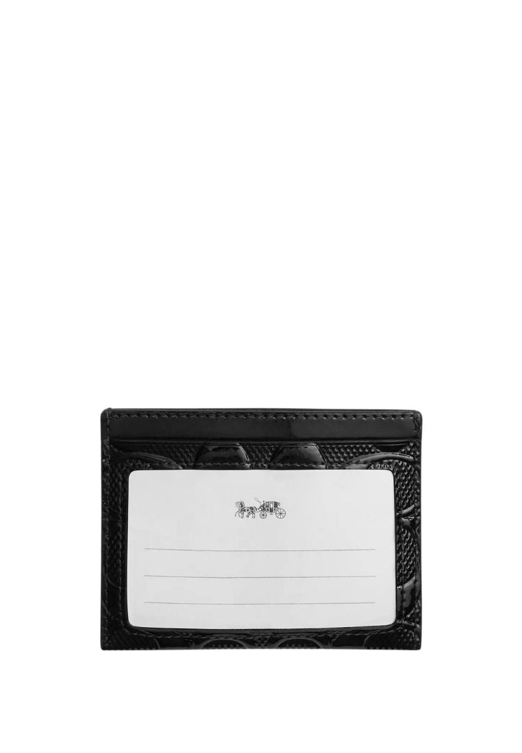 Slim Id Card Case In Signature Leather Black