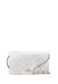 Anna Foldover Clutch Crossbody In Signature Canvas Glacier White