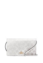 Anna Foldover Clutch Crossbody In Signature Canvas Glacier White