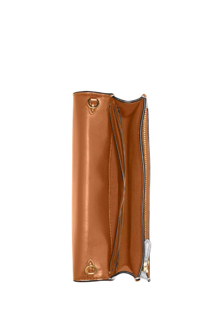 Anna Foldover Clutch Crossbody In Signature Canvas Glacier White