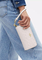 Long Zip Around Wallet In Signature Leather Gold Chalk