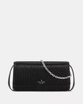 Ivy Shiny Quilted Crossbody Bag Black