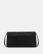 Ivy Shiny Quilted Crossbody Bag Black