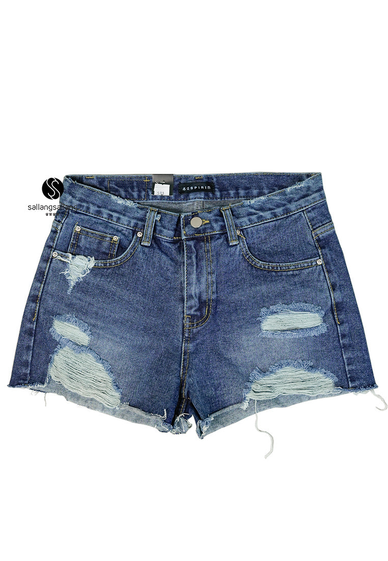 High Waist Ripped Denim Shorts