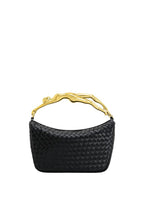 Jenny Woven Human-shaped Handle Handbag - Black