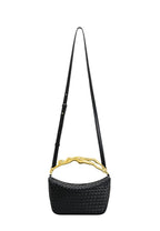 Jenny Woven Human-shaped Handle Handbag - Black