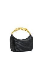 Jenny Woven Human-shaped Handle Handbag - Black