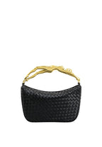 Jenny Woven Human-shaped Handle Handbag - Black