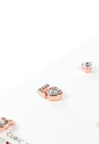 Spell It Out Studs And Huggies Set Rose Gold