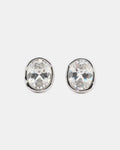 High Shine Studs Clear Silver